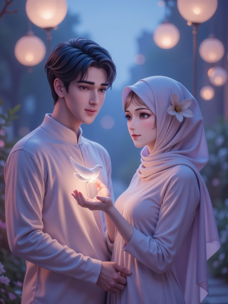 Couple talking with 🕊🥰💛💚🎥(remix) image