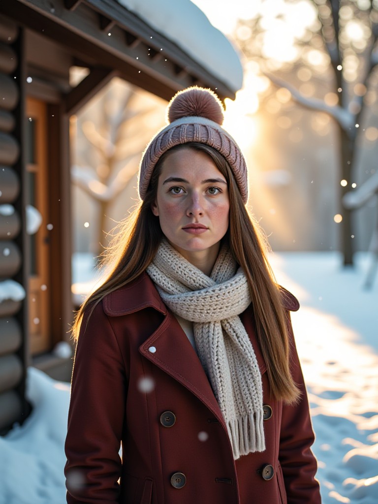 Winter Snow Cabin image