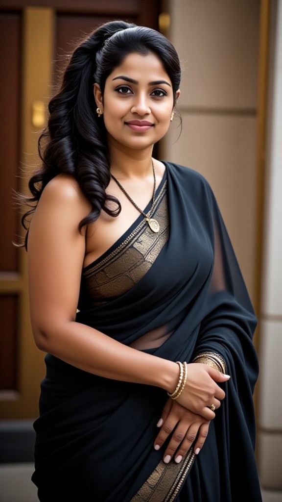 Black saree image