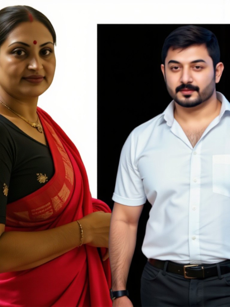 Desi Milf with young lover image