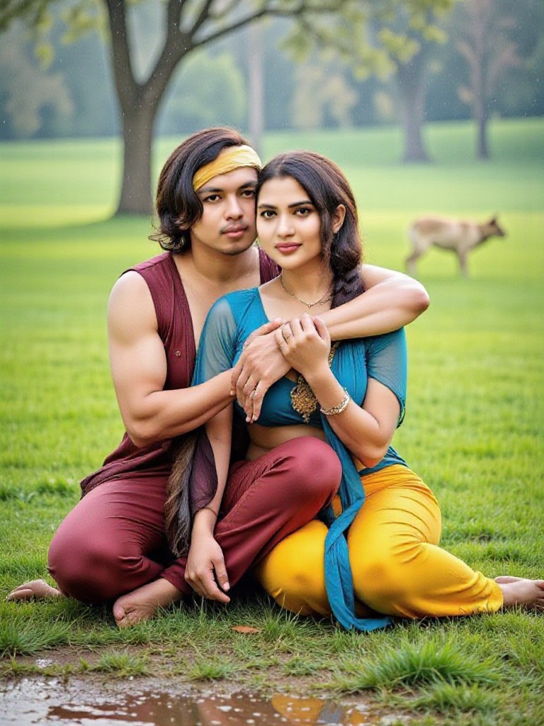 Birthday celebration in garden image