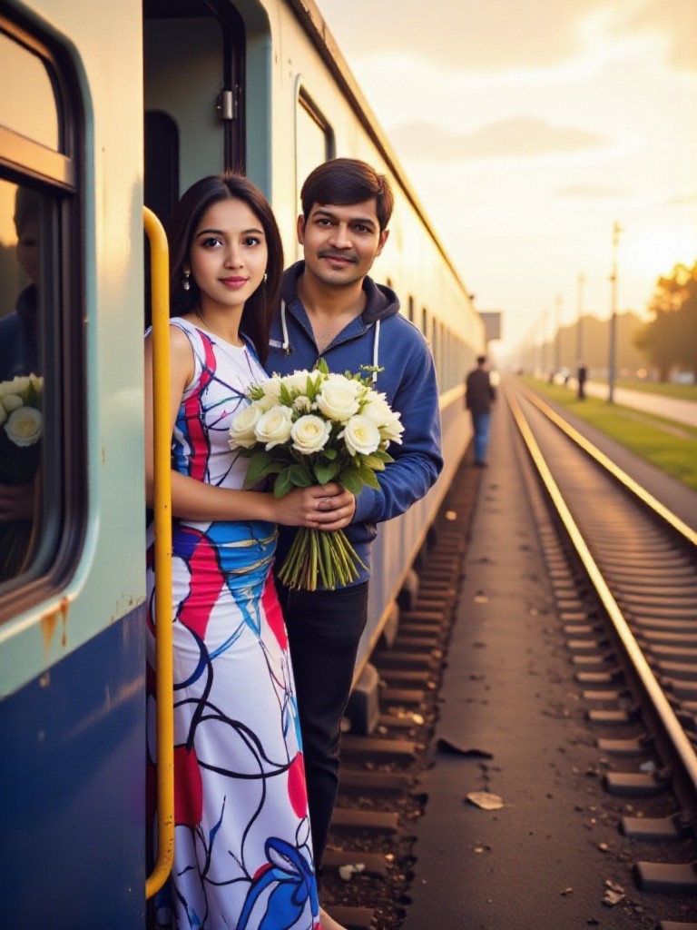 Love in train image