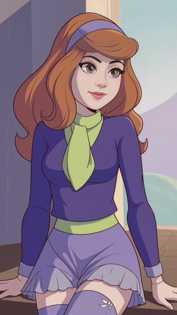 Try your daphne black avtar from scooby doo image