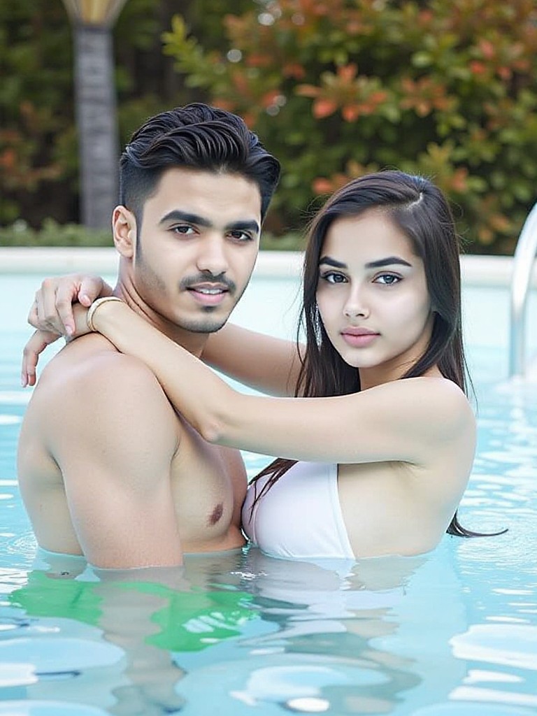 Poolside romance  image