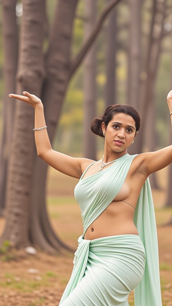Hot one said saree women dance image