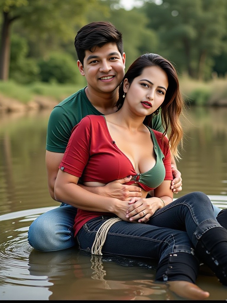 Love in river side  image