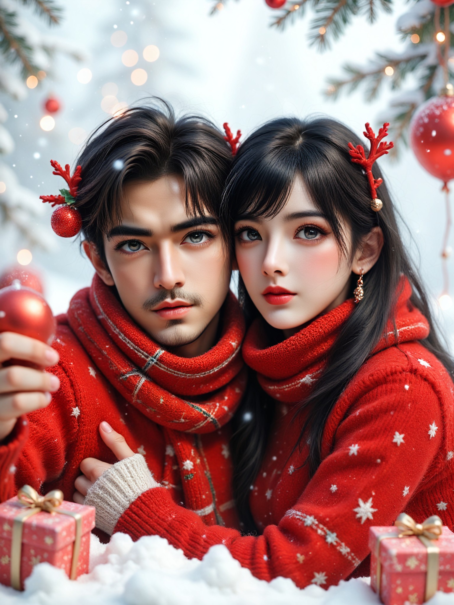 Winter Love Song: Christmas Romance/ Winter Romance: Festive Couple Shot image