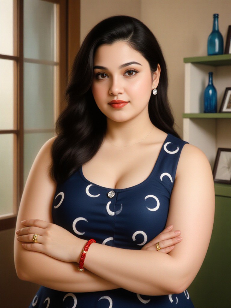 Woman in a blue dress image