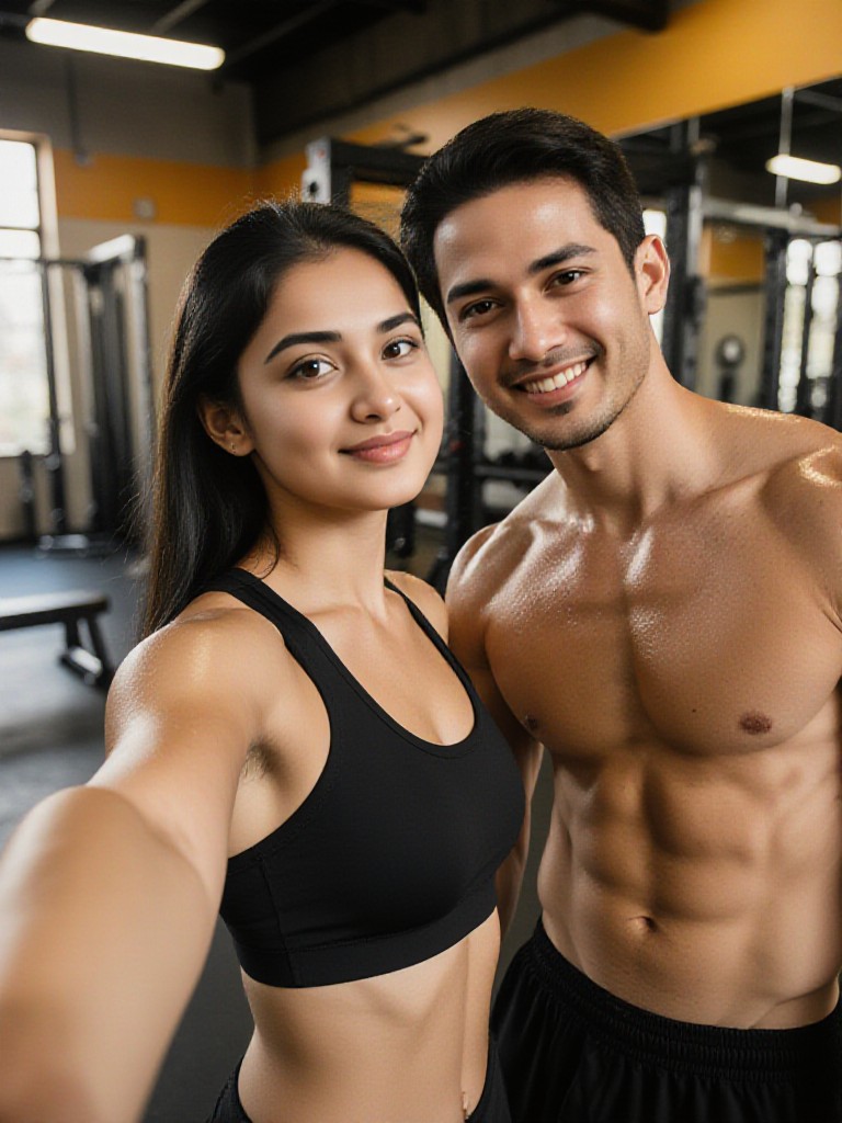 Working out together | Couple photos image
