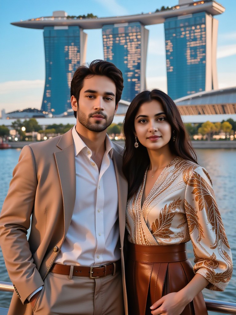 Romantic sunset in CBD | Couple photos image