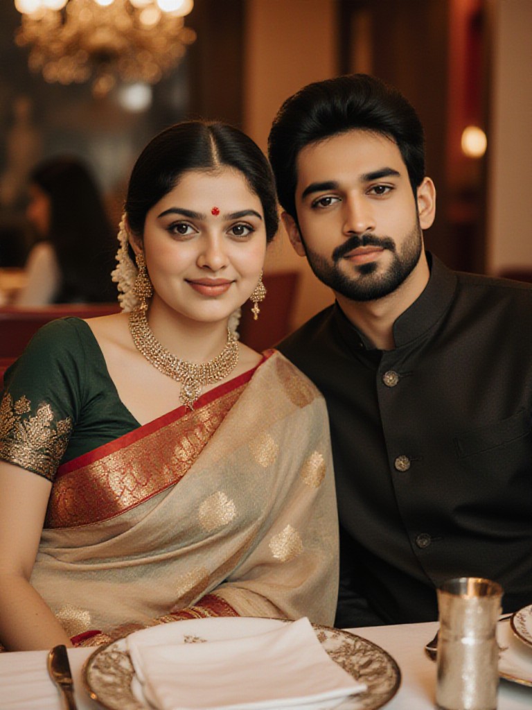 A wonderful dinner | Couple photo image