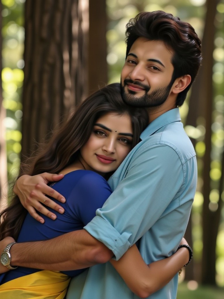 An embrace in the forest | Couple's photo image