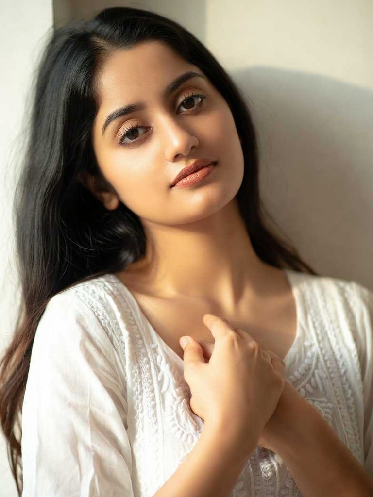 Raise hand to comb hair image