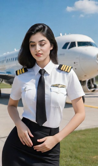 Female pilot dancing image