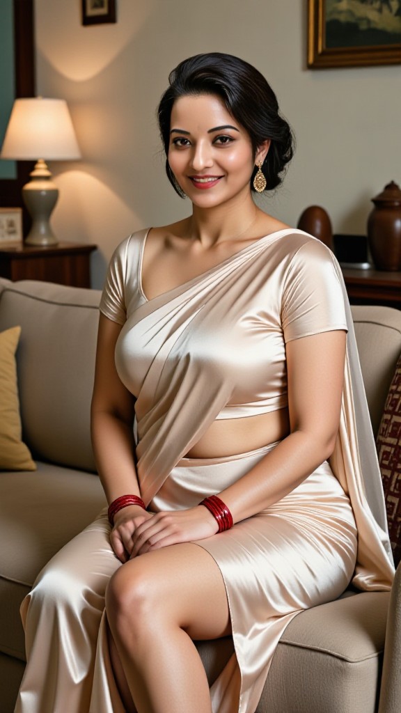 Beautiful Wife | white sari image