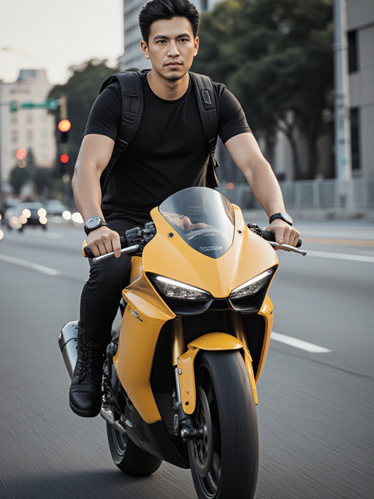 Rider and motorcycle in harmony image