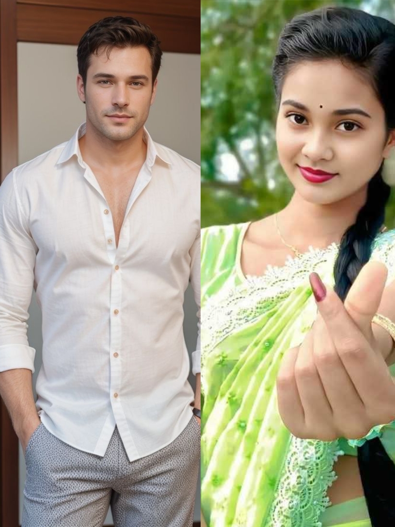 Couple embracing by the pool image