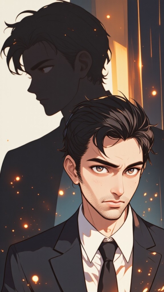 Cartoon suit handsome guy image