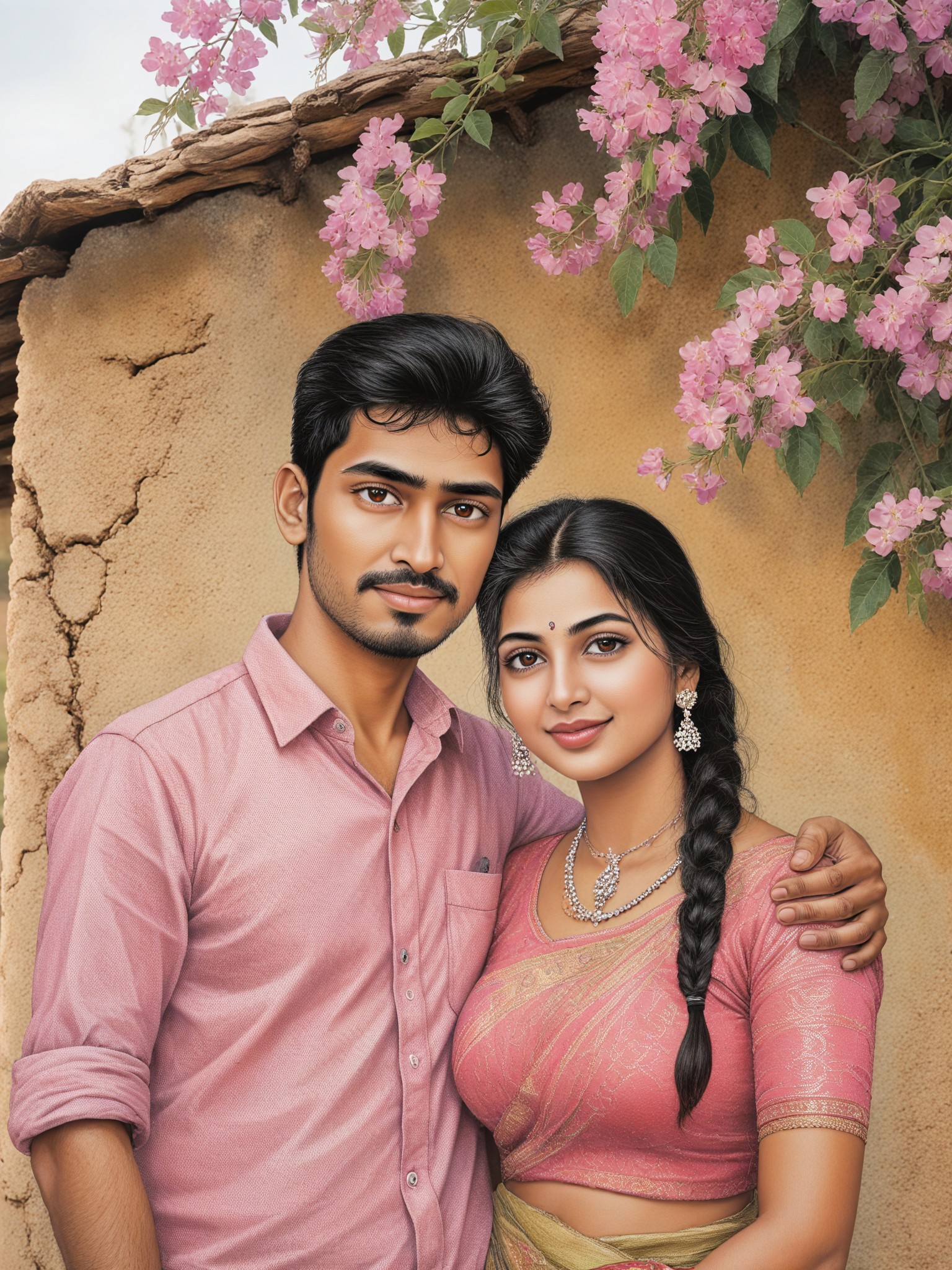 Couple wall painting photo image