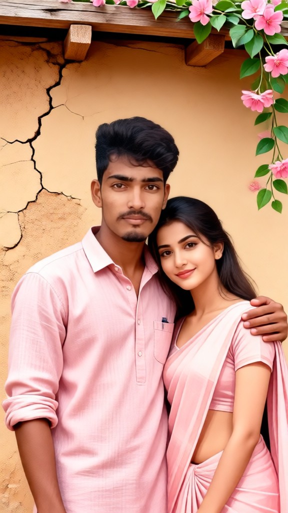 Couple wall painting photo image
