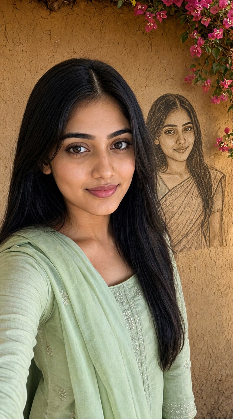 Girls' wall painting image