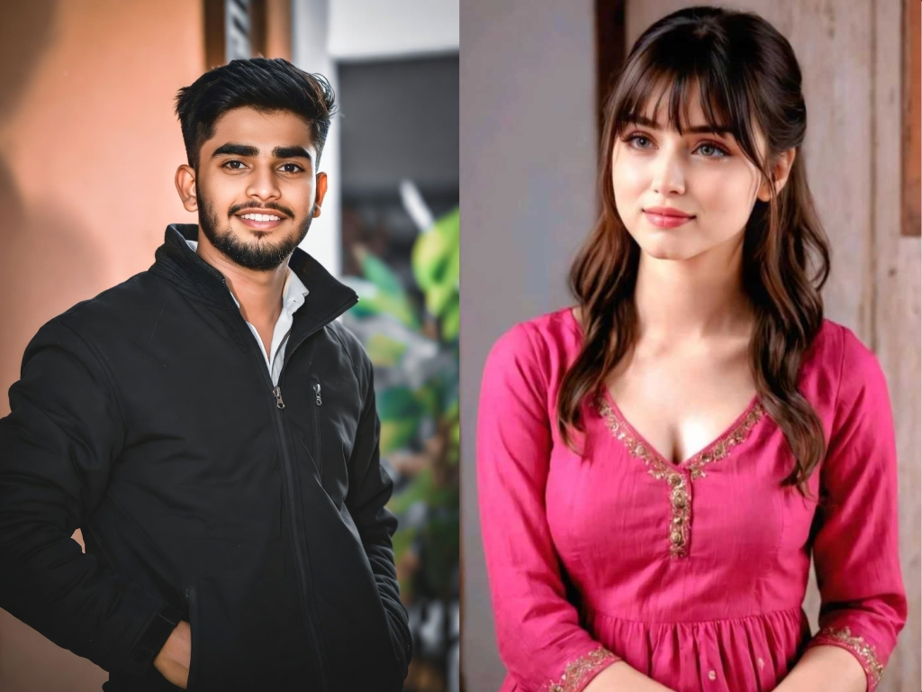 Couple walking in the farmland image