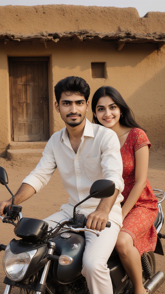Motorcycle couple image