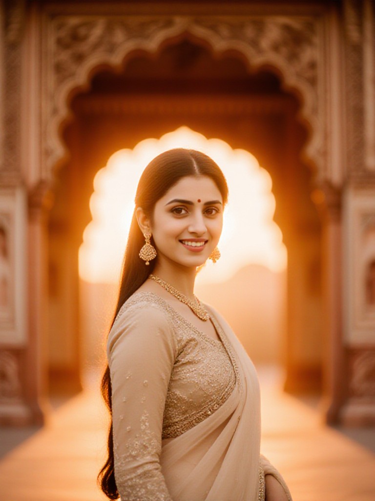 Rajasthani Palace at Sunset image