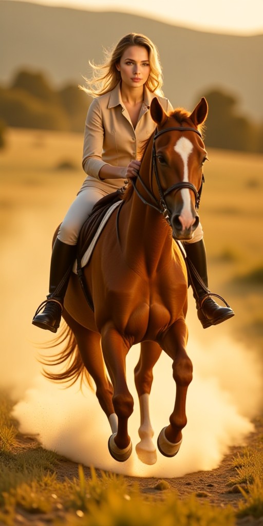 Woman on horseback (Pic) image