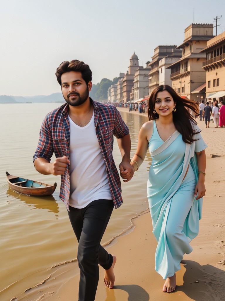 Running along the river image