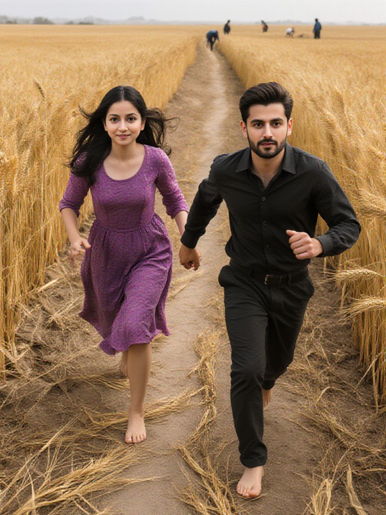 Wind blowing the wheat image