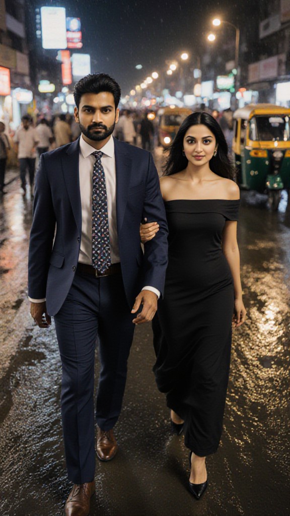 Explosion behind couple image