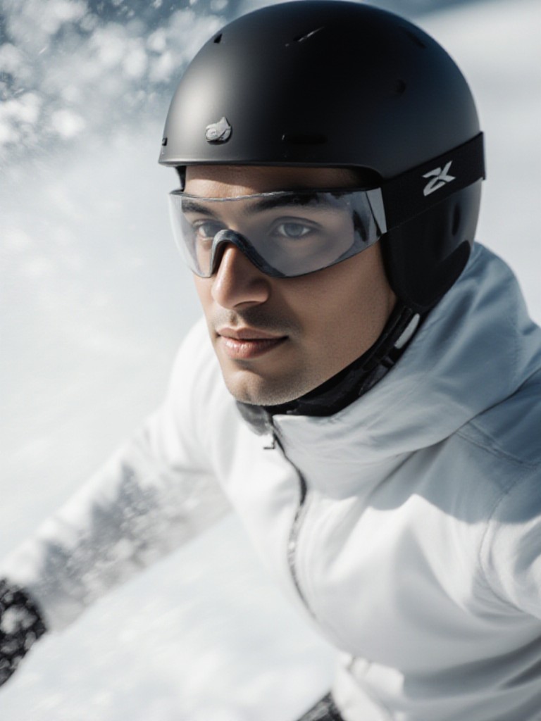 A skier moving at high speed image