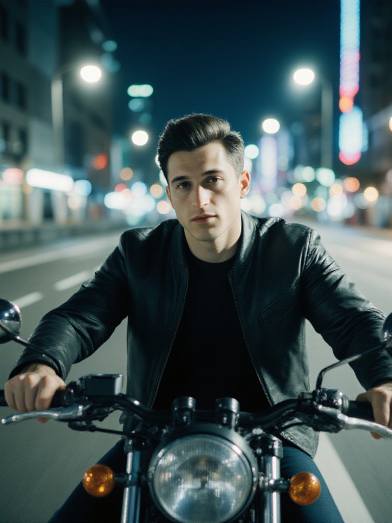 Speeding motorcycle image