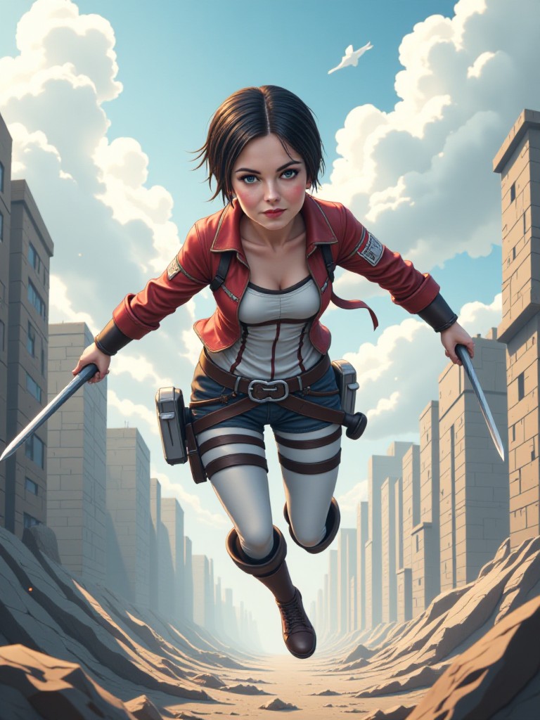 Mikasa Ackerman Action Scene image