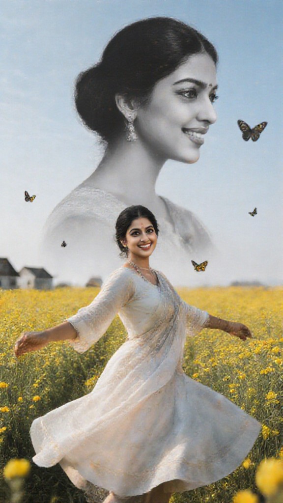 Spinning in Bloom under double exposure image