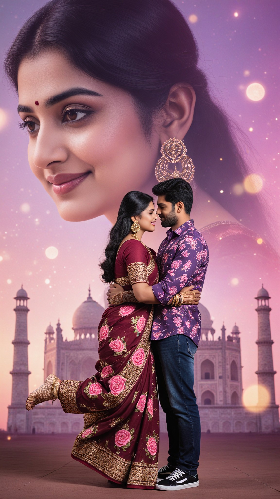 Double-layered composition: Couple's Palace image