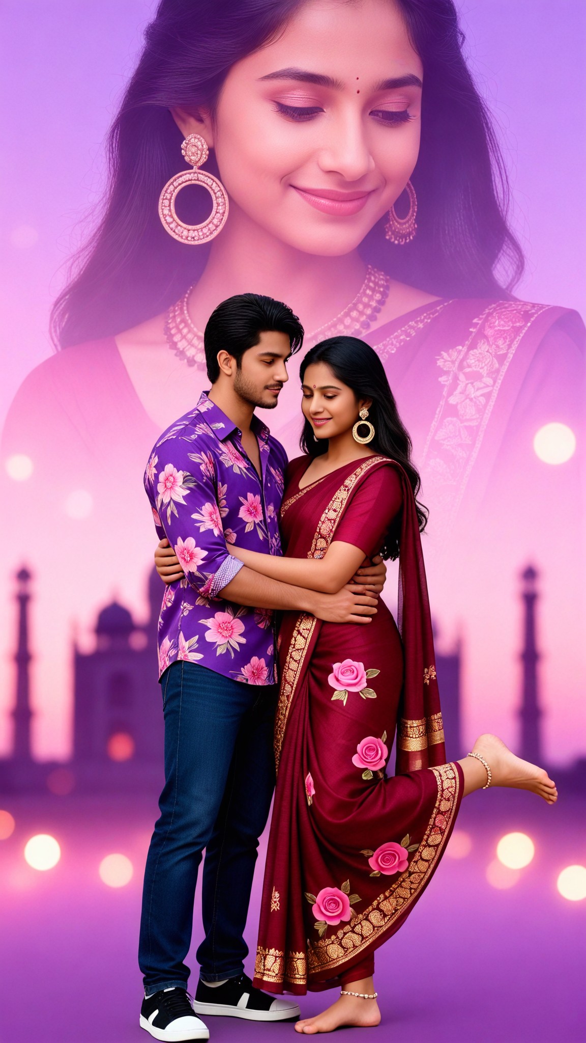 Double-layered composition: Couple's Palace image