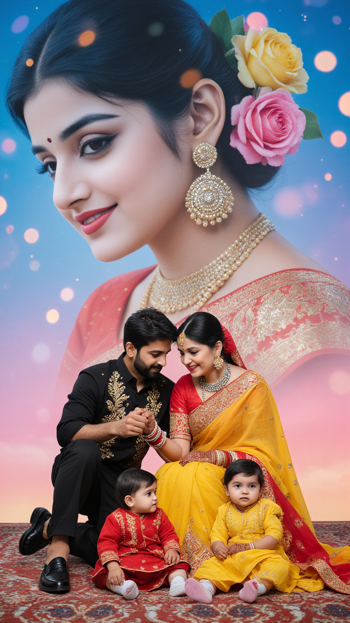 Double-layer composition: Parents and babies image