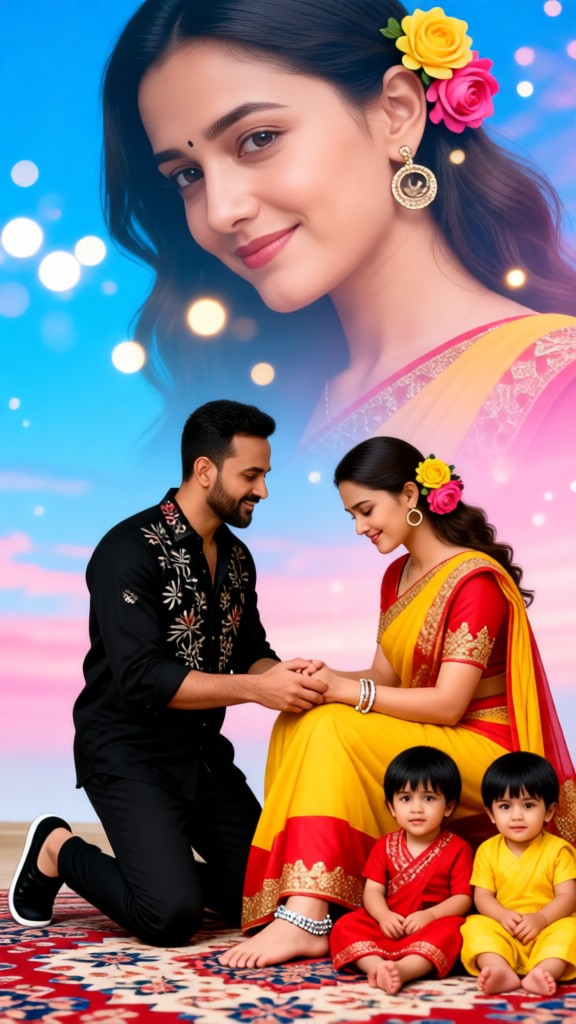 Double-layer composition: Parents and babies image