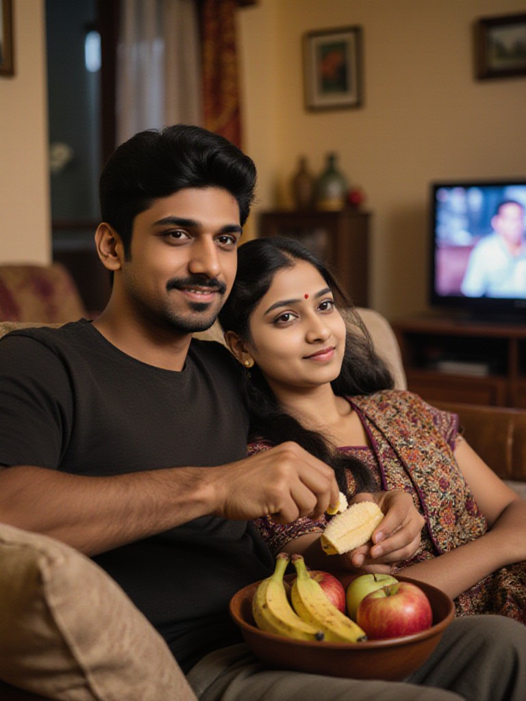 Couple's happy family photo image