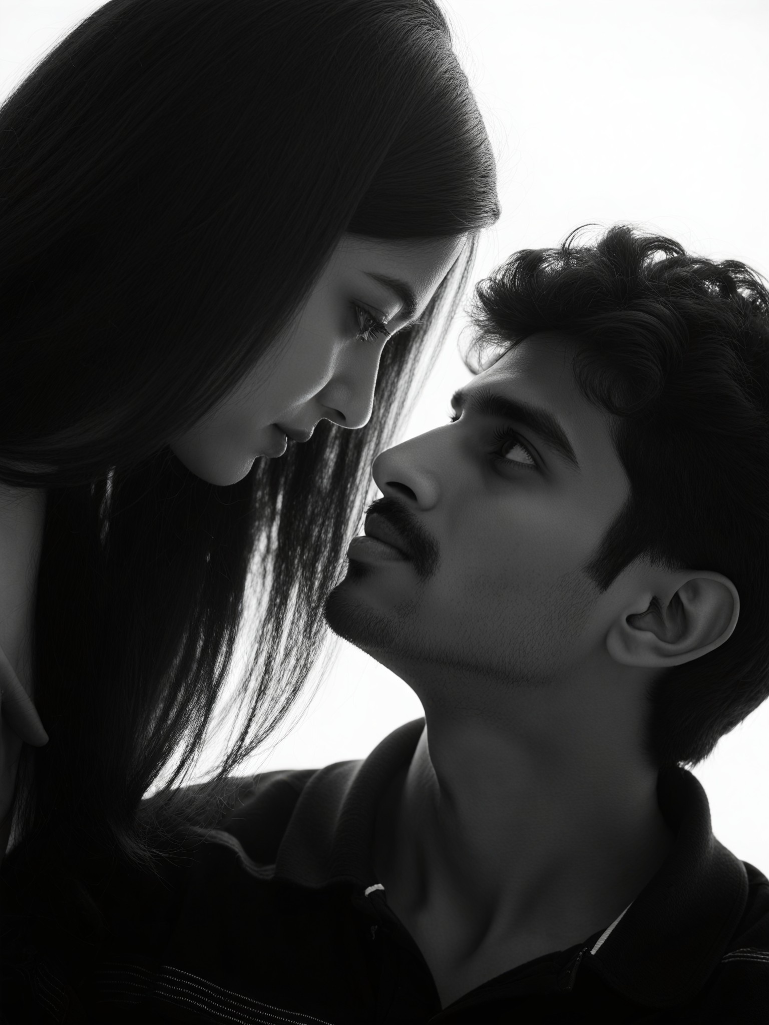 Black and white portrait of a couple image