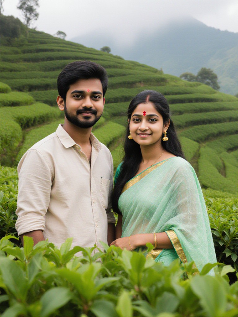 Tea Garden Couple's Group Photo image