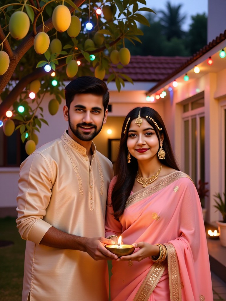 Warm photo in the courtyard - couple video image