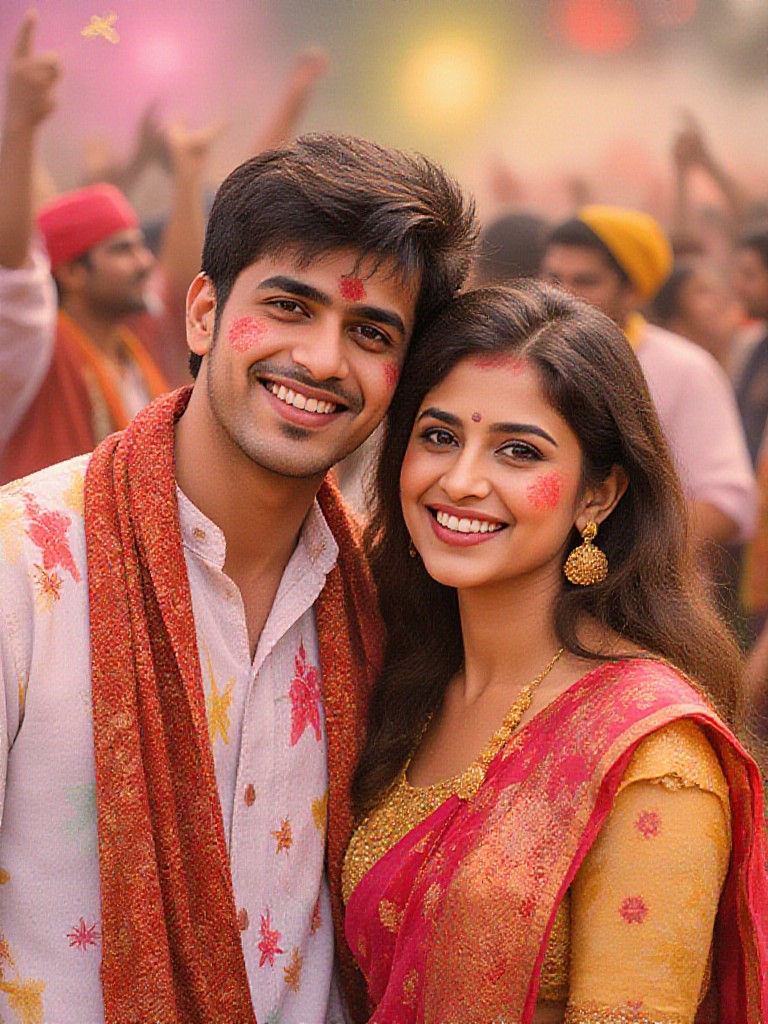Holi couple image