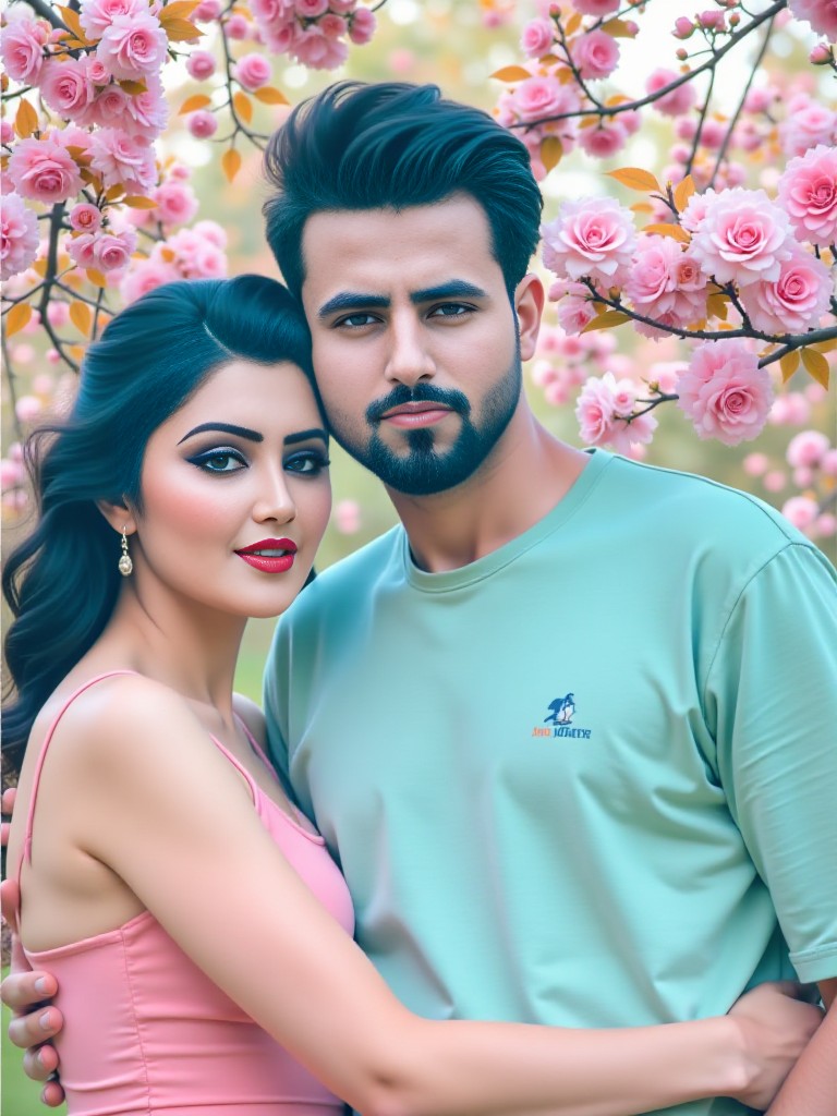 Kissing in park  image