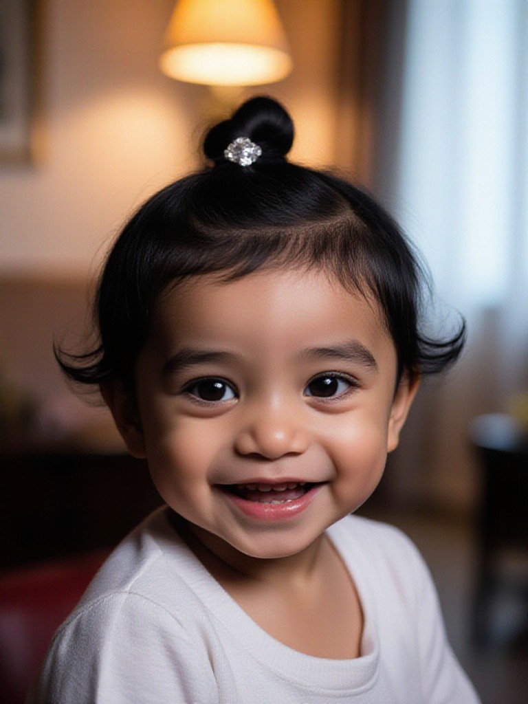 Baby riding a lion image
