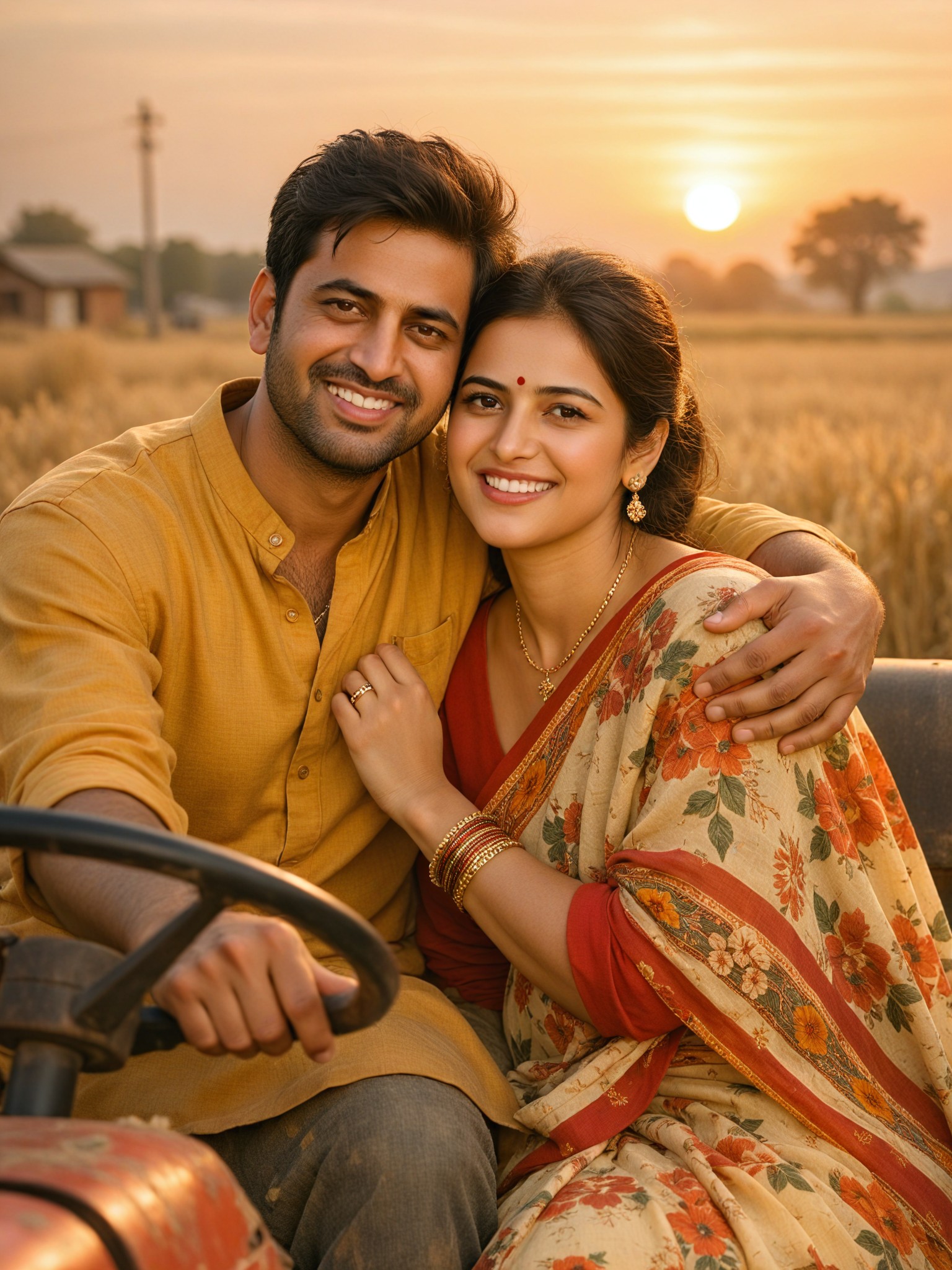Couple on a tractor image