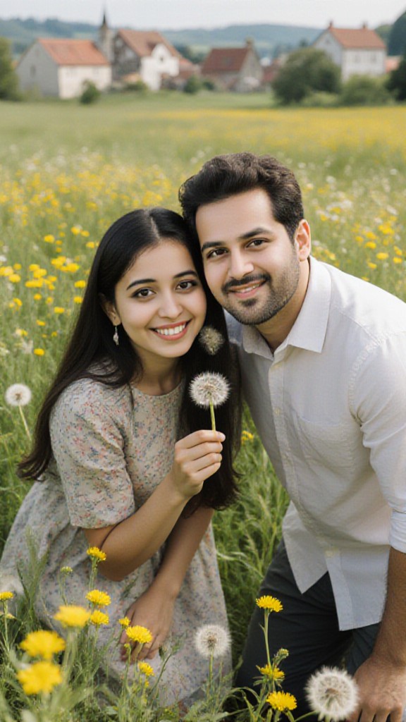 Blow~blow a dandelion image