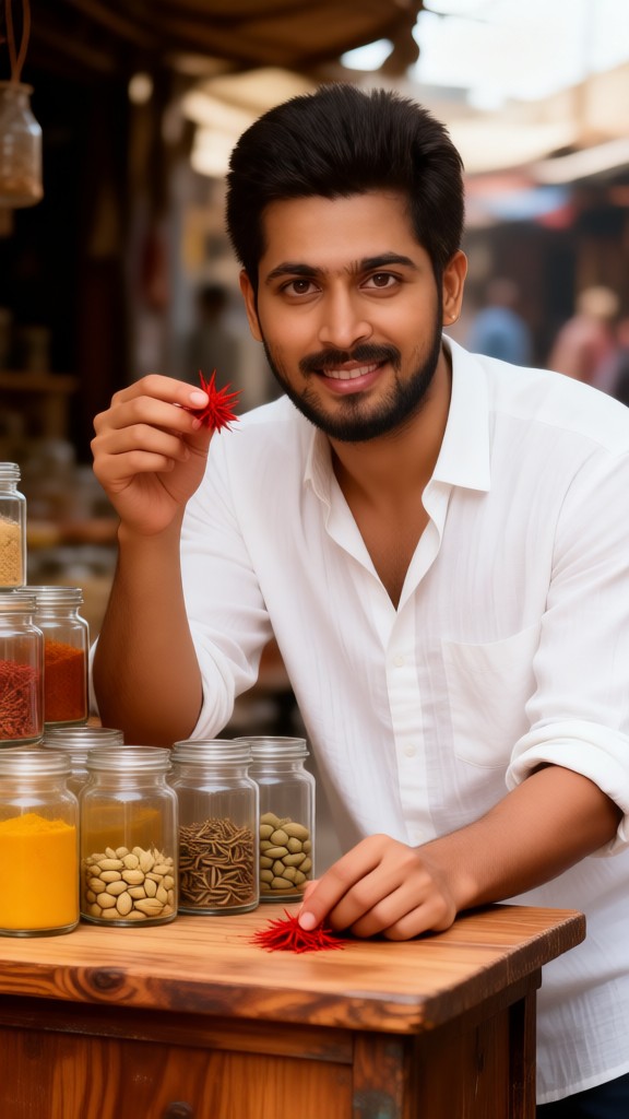 The atmosphere of twisting saffron for boys image